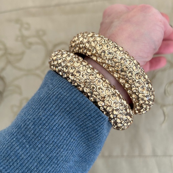 Gold rhinestone bangles - Picture 6 of 8
